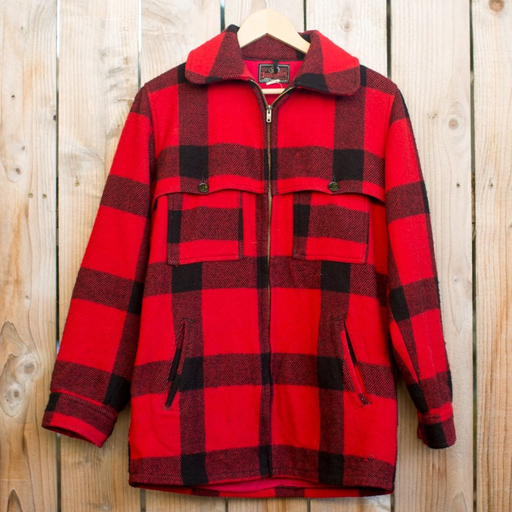 Vintage 1970's Johnson Woolen Mills Mackinaw Wool Jacket | Size 36 | Small